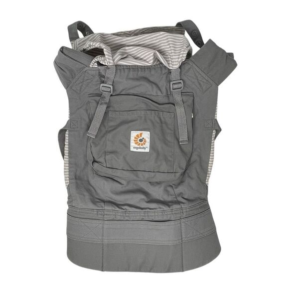 ErgoBaby Babywearing Chest Carrier Misty Gray Grey Infant Wearing Sling Used - Picture 1 of 11